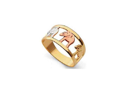 Three Tone Plated Elephant Ring